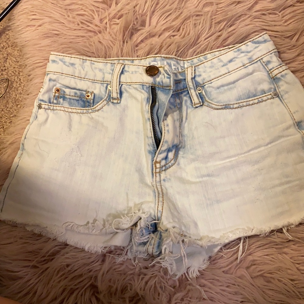 light color jean shorts